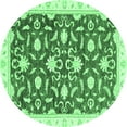 thumbnail image 1 of Ahgly Company Indoor Round Oriental Emerald Green Modern Area Rugs, 3' Round, 1 of 4