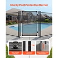 thumbnail image 3 of KFFKFF Pool Fence Gate, 4 x 2.5 ft Inground Swimming Pool Fences Gate, Outdoor Security Fencing Door Kit with Metal Latch, 352 gsm Teslin PVC Mesh, Round Tube, Lockable, Black, 3 of 9