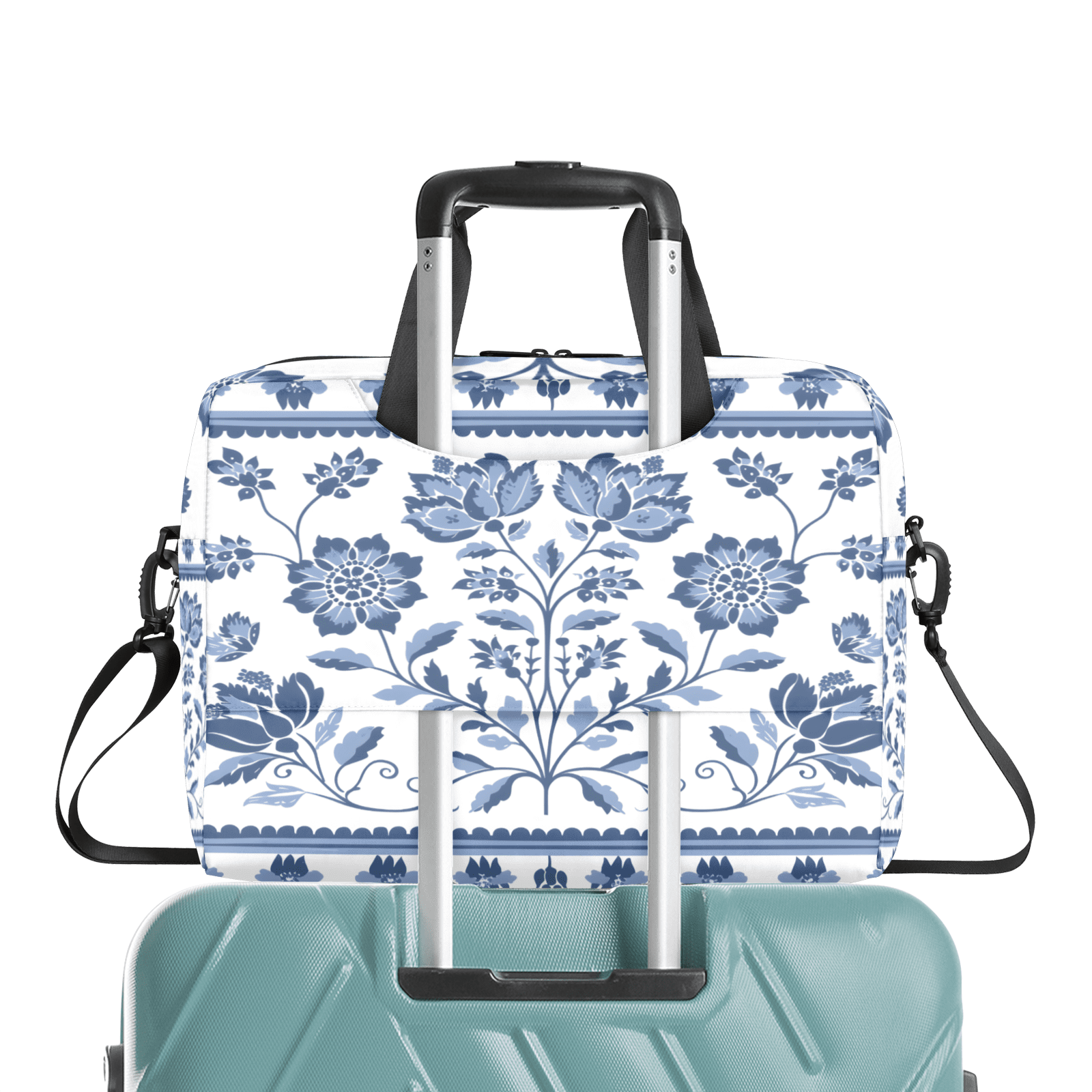 Herdesigns Floral Laptop Bag for Women Men, Computer Case Briefcase Messenger Bags, 15-15.6 inch Laptop Sleeve Shoulder Bag