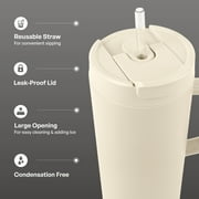 TAL 40oz Stainless Steel Hudson Tumbler with Straw, Cream