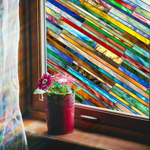 Lámina de privacidad para ventanas Windimiley 3D, diseño floral vintage, 43 x 100 cm