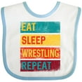 thumbnail image 3 of Inktastic Eat Sleep Wrestling Repeat Boys or Girls Baby Bib, 3 of 4