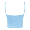 thumbnail image 5 of Fgnfyis Built In Bra Tank Tops For Women Slim Fit Cropped Sleeveless Camisole Stretchy Summer Fashion Womens Tops Light Blue XS, 5 of 6