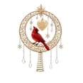 thumbnail image 2 of Christmas Tree Topper, 2D Flat Tree Top Decoration for Holiday Decor, Star and Moon Design with Warm LED Lights and Hanging Pendants for Christmas Tree （Cardinal）, 2 of 5