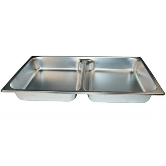 Winco SPFD2 S/S Divided Full-Size Steam Table Pan - 2-1/2" Deep