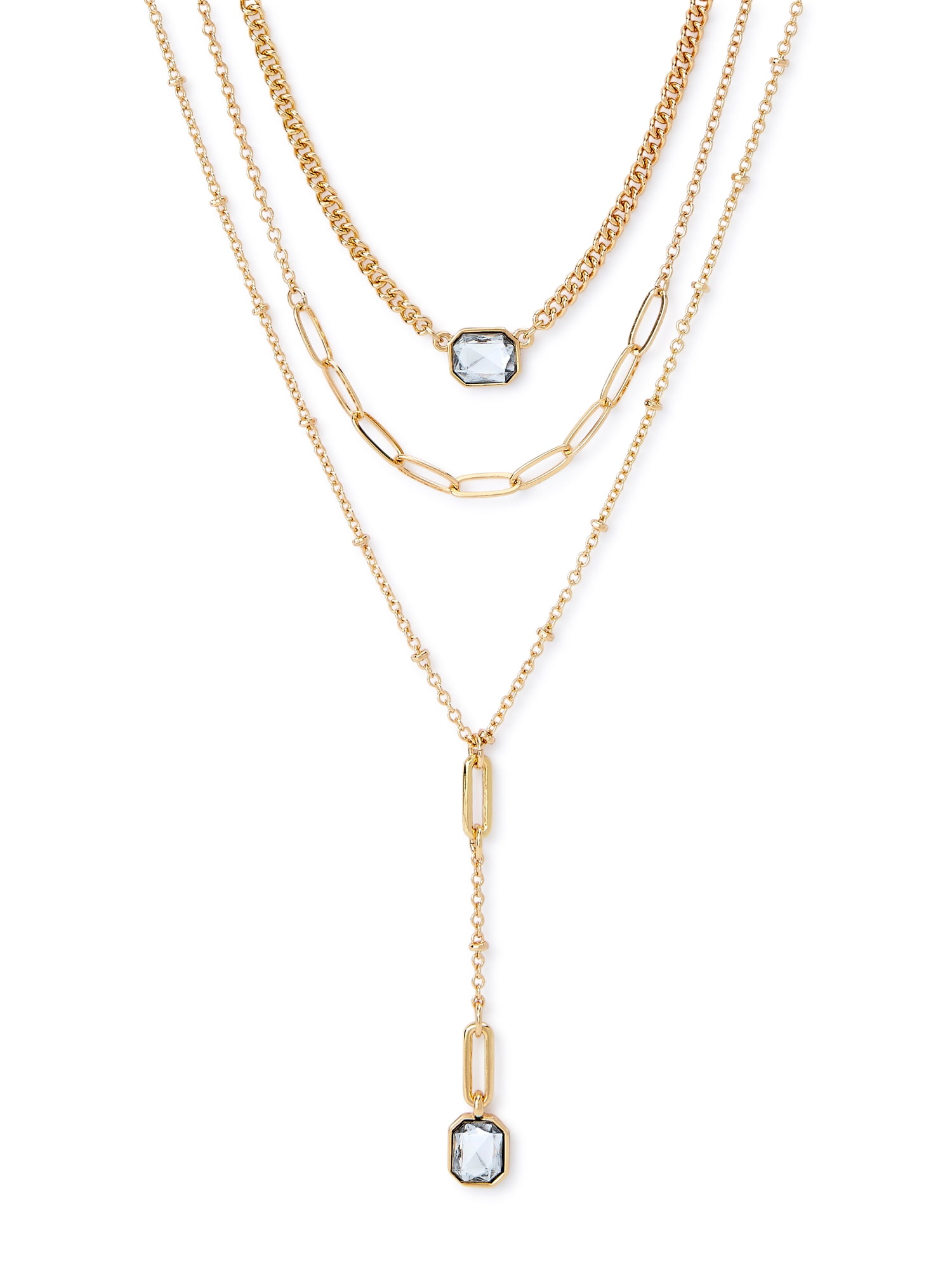 Sofia Jewelry by Sofia Vergara Women's Gold and Blue Stone Pendant Y Necklace