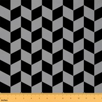 Homewish Geometric Plaid Fabric by the Yard 3 Yard,Modern Minimalist Geometric Sewing Fabric,Gray Black Checkerboard Room Decor Fabric by the Yard For Teens,Ultra Soft Home Decor
