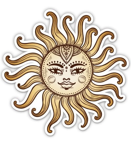 Vinyl Sticker Waterproof Decal Sun