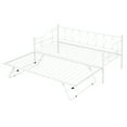 thumbnail image 5 of Tensun White Steel Twin Daybed with Adjustable Pop-Up Trundle, Bedroom Living Room Haven, Portable Folding Trundle Bed, Robust Steel Slat Support, 5 of 5