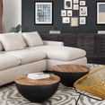 thumbnail image 3 of Diamond Sofa SALEMCTNABL Salem Round Drum Storage Cocktail Table with Natural Mango Wood Top & Metal Base, Natural, 3 of 7