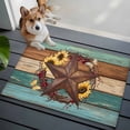 thumbnail image 3 of Entryway Rug 2'x3', Country Star Vintage Small Rug for Kitchen Bathroom Door Mat Indoor Entrance, Sunflower Farmhouse Teal Brown Western Berry Non-Slip Area Rugs Floor Mats Carpet Front Door Rugs, 3 of 8