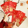 thumbnail image 6 of Coollooc Chinese New Year Red Envelopes, 2025 Chinese Lunar New Year of the Snake Large Envelope Lucky Money Hong Bao Red Packet with 6 Different Gold Embossed Patterns (6 Pcs 6.5 * 3.4in), 6 of 7