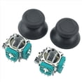 thumbnail image 2 of 2X Handle 3D Thumb Joystick Left and Right Rocker for / PS4Slim / Pro Thumb Rocker Replacement,4x thumb rocker 4x rocker cap 2 x tool,Black, 2 of 6