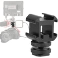thumbnail image 1 of Aluminium Alloy Camera Hot Shoe Mount Adapter Video Accessory Triple Cold Shoe Bracket Compatible LED Monitors, Microphones, Audio Recorder ?& Studio Flash Video ?Camera, 1 of 8