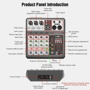 Aveek Professional Audio Mixer, Sound Board Mixing Console with 5 Channel Mixer, Stereo DJ Mixers for Recording, Live Streaming, Podcasting