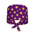 thumbnail image 6 of Scrub Caps Women Men - Golden Star Purple Cute Soft Comfy Waterproof Adjustable Working Cap Scrub Hats Surgical Caps for Women Men With Sweatband, Nurse Caps for Women Men, 6 of 6