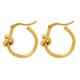 thumbnail image 2 of Pendientes sexys de aro adelgazante, pendientes de acero de titanio chapados en oro de 18 quilates, pendientes de círculo con nudo para mujer, 2 of 5