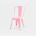 thumbnail image 6 of Dining Chairs Set of 2 High Gloss Pink Industrial Metal Dining Chairs 18 Inch Seat Height Stackable Indoor Outdoor, Lightweight Easy-Clean Surface, Easy Assembly, Durable Modern Design,For Kitchen Ca, 6 of 6