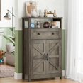 thumbnail image 4 of Farmhouse Storage Cabinet, Small Bathroom Cabinet with Drawer, Floor Storage Cabinet, Farmhouse Storage Cabinet for Bathroom, Kitchen, Living Room, Rustic Style Cabinet, Grey, 4 of 14