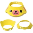 thumbnail image 3 of Gorro ajustable para ducha de bebé, gorro de baño para niños pequeños, gorro de ducha con champú, protector para el cabello, visera directa, amarillo, 3 of 4