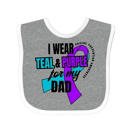 

Inktastic Suicide Prevention I Wear Teal and Purple for My Dad Gift Baby Boy or Baby Girl Bib