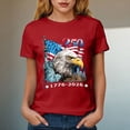 thumbnail image 4 of felwors Women's 250th Anniversary USA T-Shirt 1776-2026 Patriotic Eagle Flag Graphic Tee – Plus Size American Independence Day Top (Red, M), 4 of 8