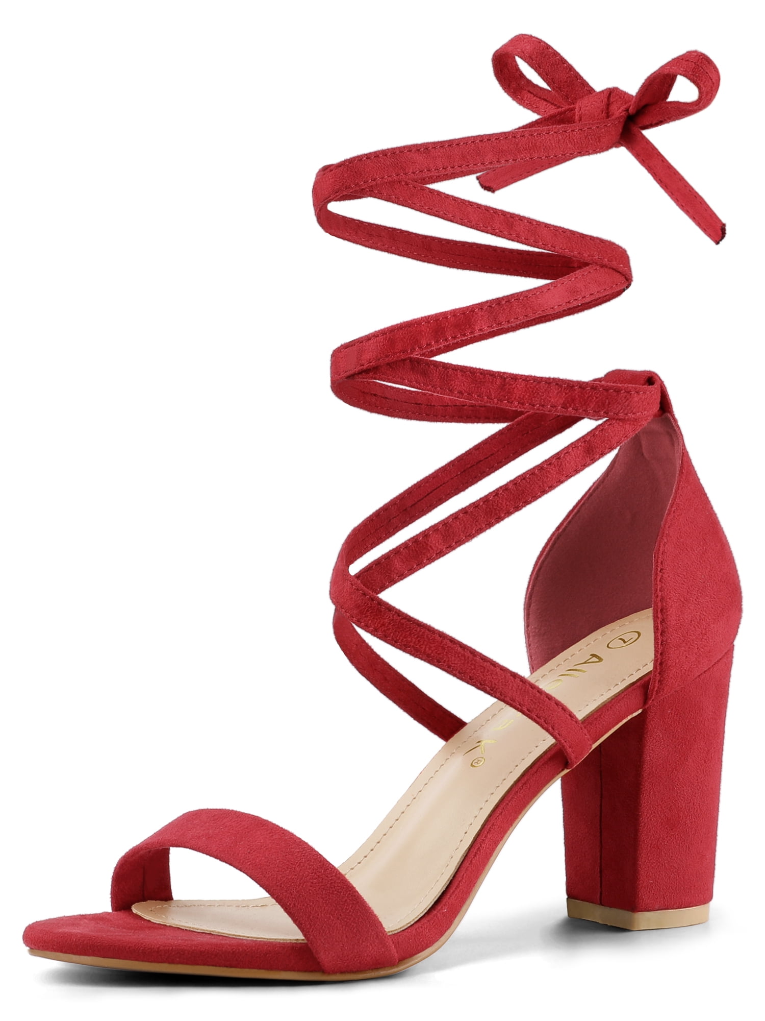 red heels block heel