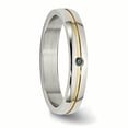 thumbnail image 5 of Finest Gold Stainless Steel Polished Yellow IP-Plated .025pt. Diamond 4 mm Band - Size 11.5, 5 of 7