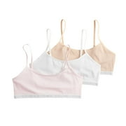 Girls 6-16 Maidenform® 3-Pack Logo Bralettes Color: Nude White Blush Size: SMALL