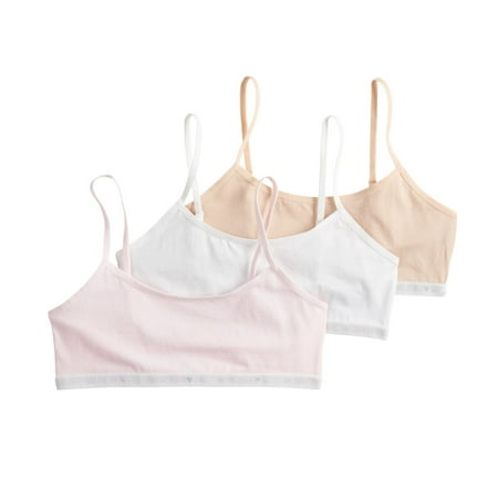 Girls 6-16 Maidenform® 3-Pack Logo Bralettes Color: Nude White Blush Size: SMALL