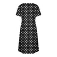 thumbnail image 5 of Xysaqa Women's Nightgown Short Sleeve Sleepshirts Lounge V Neck Sleepwear Casual Polka Dots Printed Pajama Dress Casual Summer Dresses S-2X, 5 of 8