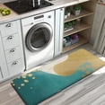 thumbnail image 3 of Teal and Gold Marble Wavy Lines Pattern Kitchen Rug Mat,Kitchen Runner Rugs Non Skid Washable,Decorative Kitchen Floor Mats for Kitchen,Sink,Laundry,17"x47.2", 3 of 7