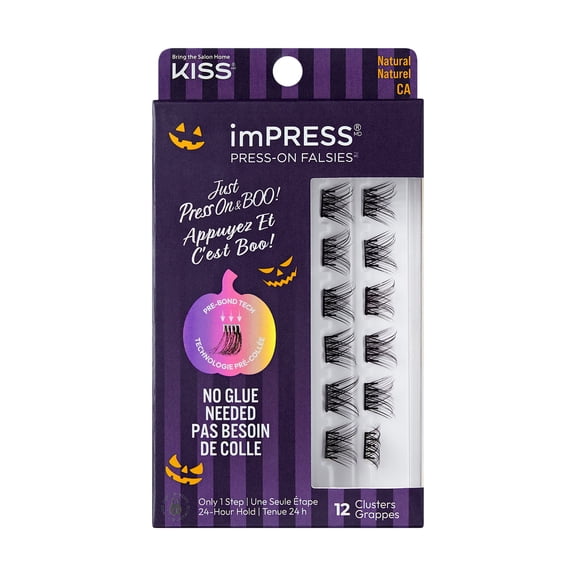 KISS imPRESS Lash Clusters, imPRESS Falsies Natural, Luna, 12mm-14mm, 12 Clusters