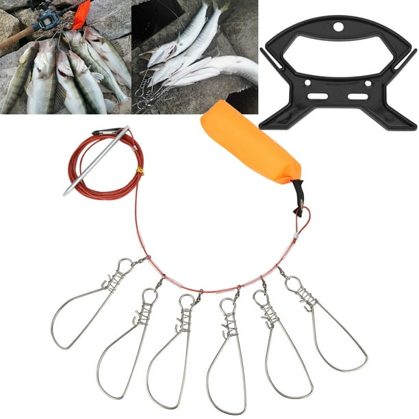 Domqga Live Fish Stringer Live Fish Lock Floating Stainless Steel Portable For Fishing