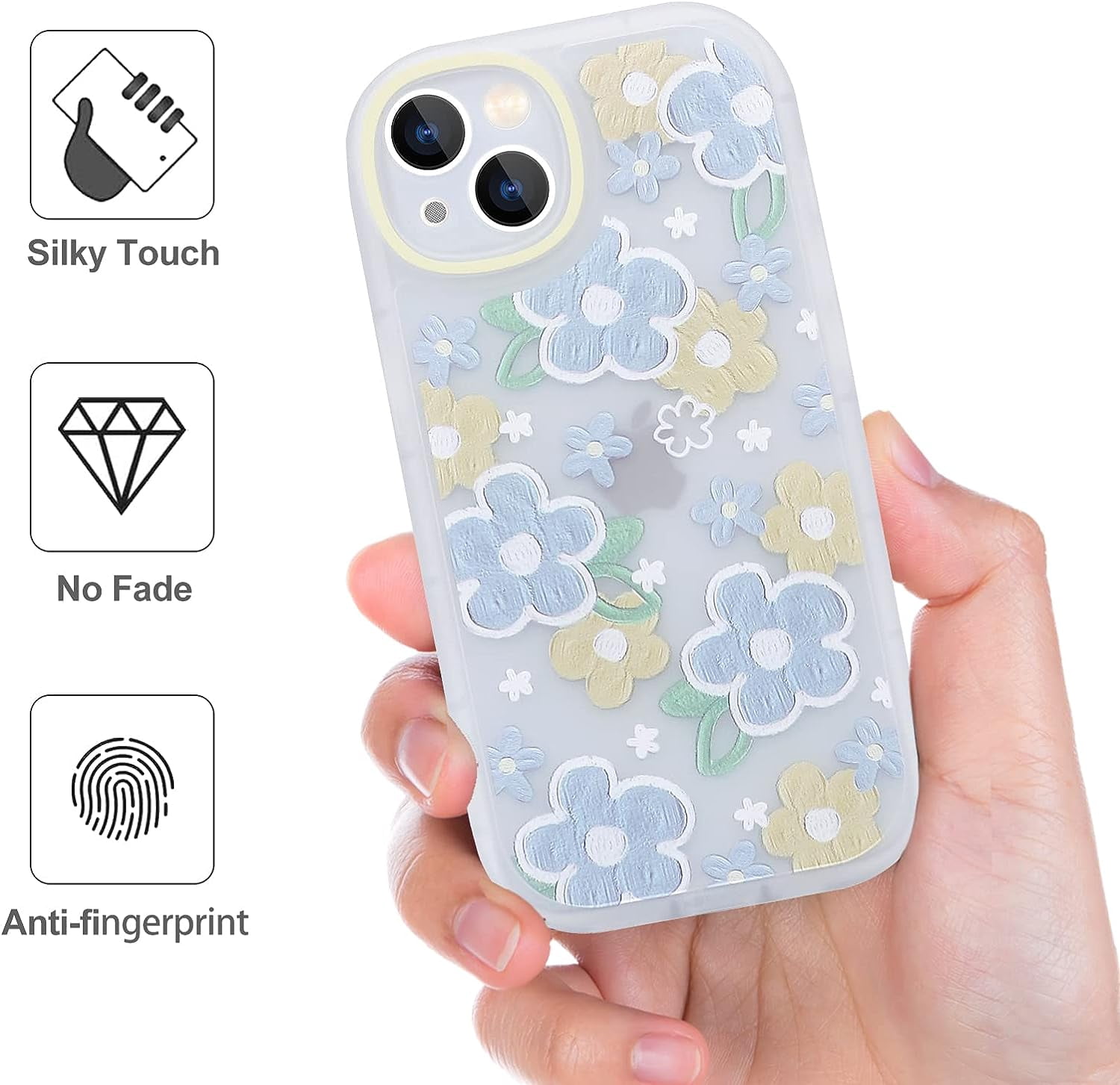 Phone Case for iPhone 14, Cute Curly Wave Frame Shape Shockproof