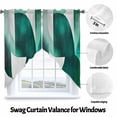 thumbnail image 3 of Abstract Stitching Swag Curtain Valance for Windows, Green White Gradient Blend Window Treatments Short Swag Topper for Kitchen Windows Bathroom Bedroom, 36"x36", 3 of 8