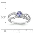 thumbnail image 2 of Primal Silver Sterling Silver Rhodium-plated Diamond and Tanzanite Ring, 2 of 4
