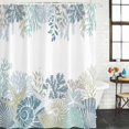 thumbnail image 3 of Shower Curtain Bathroom Set Blue Ocean Conch Starfish Shell Waterproof Fabric Shower Curtains with Grommets&Hooks, Coastal Coral Gradient Privacy Bath Curtain for Bathtub 48x72in, 3 of 9