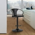 thumbnail image 3 of Black Faux Leather & Metal Base Adjustable Bar Stool, 3 of 10