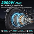 thumbnail image 4 of DTTZH F6S Electric Bike for Adults, 2000W Peak Motor, 40MPH & 80 Miles, Electric Mountain Bike, 20" x 4" Fat Tire Off-Road Ebike, 48V/15Ah UL2849, 4 of 11