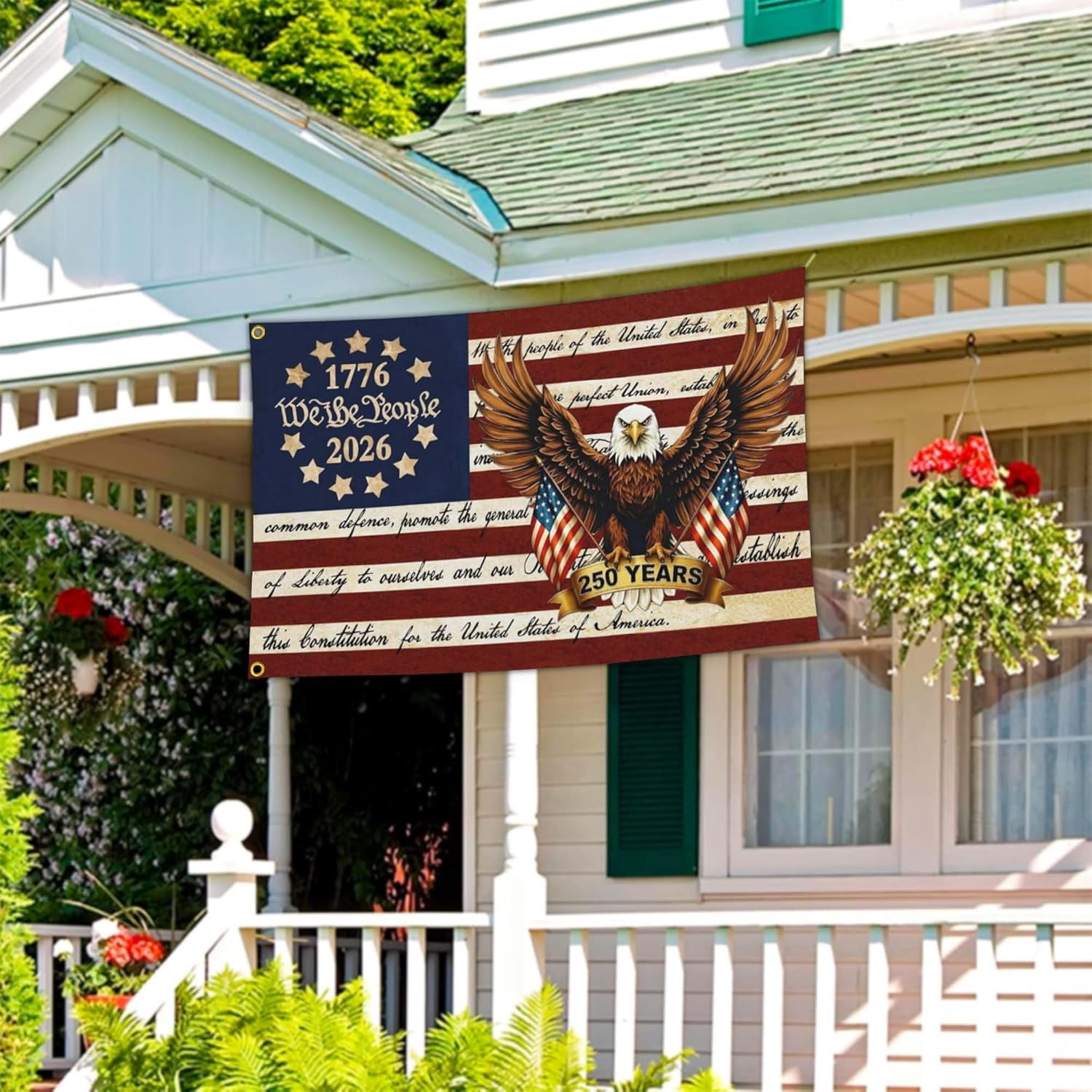 3Ply Double Sided 3x5 FT 250 Year American Anniversary Flag 250th Anniversary USA Patriotic Betsy Ross We The People 1776 Flag for Outside 4th of July Decorations
