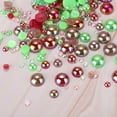 thumbnail image 3 of Uxcell 30g Mix Pearls and Rhinestones 3-10mm Resin Flatback Pearls Rhinestones and Half Pearls Green Red, 3 of 6