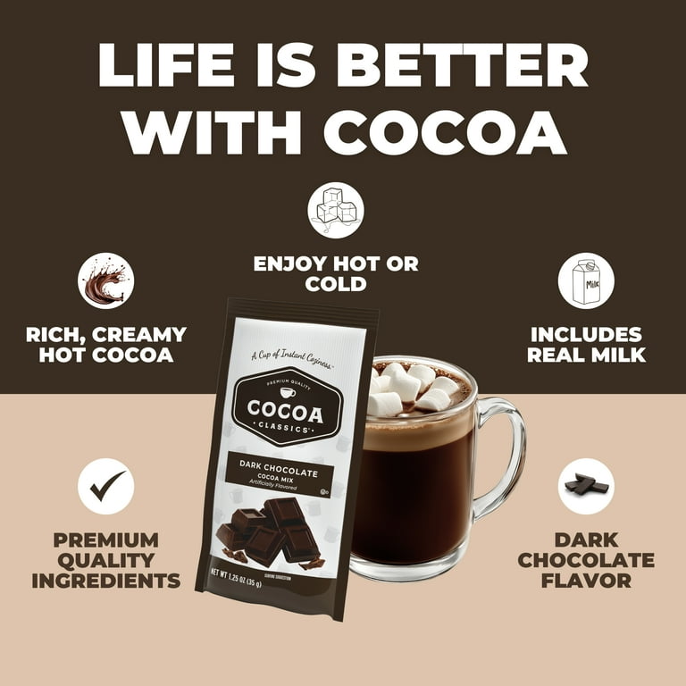 Cocoa Classics Dark Chocolate Cocoa Mix Hot Chocolate Made with