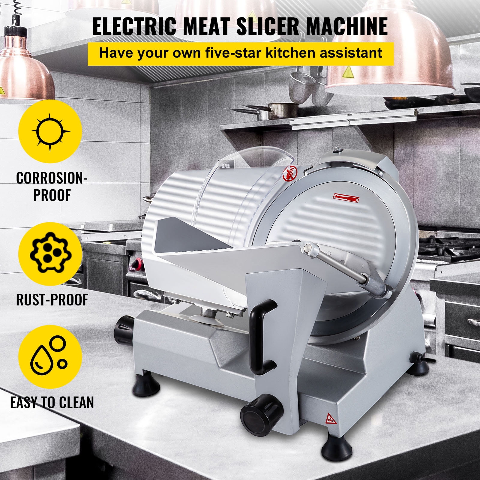 VEVOR 12" Commercial Meat Slicer 320W Electric Deli Slicer for Meat Cheese Bread