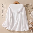thumbnail image 5 of Yuncity Womens Linen Tops Versatile Comfy Hooded Cardigan With Buttons Latest Arrival Casual Loose Fit Long Sleeves Solid Colors M-2Xl, 5 of 8