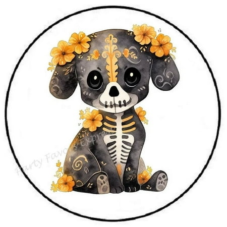 Day Of The Dead Dog Halloween Stickers Party Favors Phone Decal Water Bottle Stickers Car Decals, Laptop Sticker