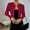Wine, variant on Women's Cropped Blazer Long Sleeve Open Front Fitted Office Work Jacket Elegant Lightweight Suit Coat
