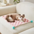 thumbnail image 4 of Tnobhg Pet Blanket Bright Color Plaid Pattern Pet Bed Mat Warm Soft Comfortable Cat Dog Plush Mat Pet Supplies, 4 of 8