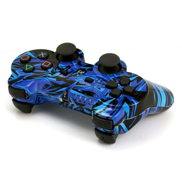 Tekdeals wireless blue bluetooth double shock game controller for ps3 playstation clearance 3