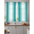 thumbnail image 4 of Sheer Curtains 63 Inch Length 2 Panels Set for Bedroom, Aqua White Ombre Semi Sheer Curtains for Windows, Gradient Abstract Minimalist Aesthetic Voile Window Treatments Rod Pocket Curtain, 4 of 7